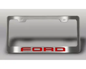 American Car Craft License Plate Frame w/ Red Carbon Fiber 