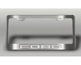 American Car Craft License Plate Frame w/ White Carbon Fiber 