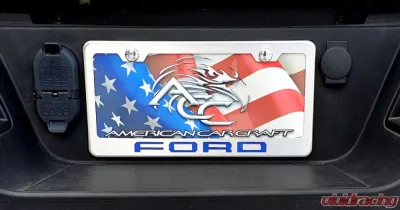 American Car Craft License Plate Frame w/ Ford Blue "Ford" Lettering Ford F-250 2017-2022 - ACC-792003-FBLU