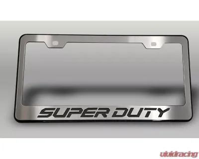 American Car Craft Black License Plate Frame w/ Brushed Black "Super Duty" Lettering Ford F-250 2017-2022 - ACC-792004-BBLK