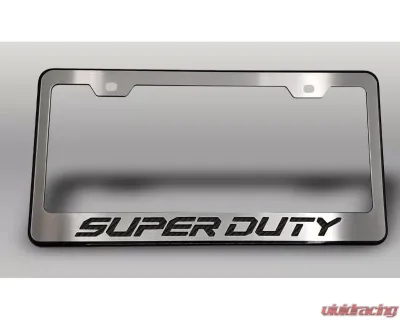 American Car Craft Black License Plate Frame w/ Black Carbon Fiber "Super Duty" Lettering Ford F-250 2017-2022 - ACC-792004-BLK
