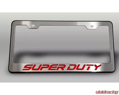 American Car Craft Black License Plate Frame w/ Red Carbon Fiber "Ford" Lettering Ford F-250 2017-2022 - ACC-792004-RED