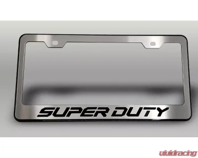 American Car Craft Black License Plate Frame w/ Solid Black "Super Duty" Lettering Ford F-250 2017-2022 - ACC-792004-SBLK