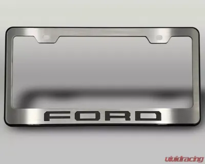 American Car Craft Black License Plate Frame w/ Brushed Black "Ford" Lettering Ford F-250 2017-2022 - ACC-792005-BBLK