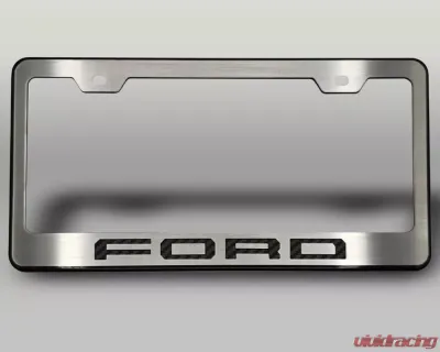 American Car Craft Black License Plate Frame w/ Black Carbon Fiber "Ford" Lettering Ford F-250 2017-2022 - ACC-792005-BLK