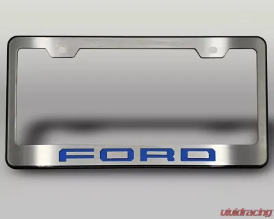 American Car Craft Black License Plate Frame w/ Ford Blue "Ford" Lettering Ford F-250 2017-2022 - ACC-792005-FBLU