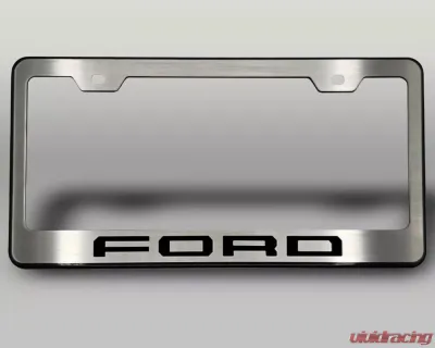 American Car Craft Black License Plate Frame w/ Solid Black "Ford" Lettering Ford F-250 2017-2022 - ACC-792005-SBLK