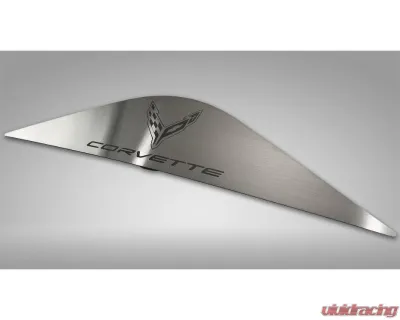 American Car Craft Brushed Finish Rear Vanity Plate with Etched Corvette Logo Chevrolet C8 Corvette Coupe 2020-2024 - ACC-883032