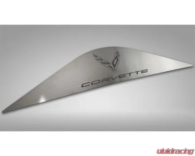 American Car Craft Brushed Finish Rear Vanity Plate with Etched Corvette Logo Chevrolet C8 Corvette Coupe 2020-2024 - ACC-883032