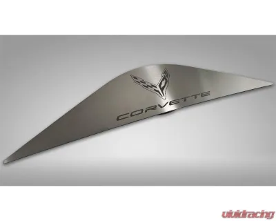 American Car Craft Brushed Finish Rear Vanity Plate with Etched Corvette Logo Chevrolet C8 Corvette Coupe 2020-2024 - ACC-883032