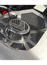 American Car Craft Brushed Trim with Insert Flag Stainless Steel Carbon Fiber Shock Tower Covers Chevrolet C8 Corvette Coupe 2020-2024                                     - ACC-883041 - Image 3