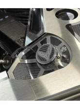 American Car Craft Brushed Trim with Insert Flag Stainless Steel Carbon Fiber Shock Tower Covers Chevrolet C8 Corvette Coupe 2020-2024                                     - ACC-883041 - Image 4