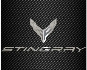 American Car Craft Stainless Hood Panel Badge Flag Logo and Stingray Font Style Chevrolet C8 Corvette 2020-2024