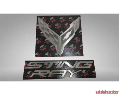 American Car Craft Stainless Hood Panel Badge Flag Logo and Stingray Font Style Chevrolet C8 Corvette 2020-2024 - ACC-883051