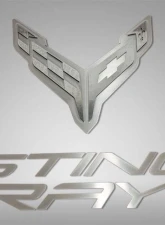 American Car Craft Stainless Hood Panel Badge Flag Logo and Stingray Font Style Chevrolet C8 Corvette 2020-2024                                     - ACC-883051 - Image 3