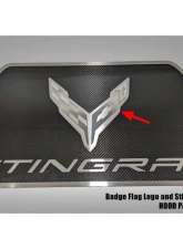 American Car Craft Stainless Hood Panel Badge Flag Logo and Stingray Font Style Chevrolet C8 Corvette 2020-2024                                     - ACC-883051 - Image 4