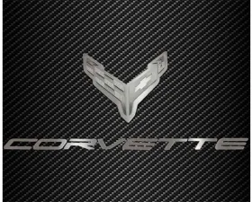 American Car Craft Stainless Hood Panel Badge Flag Logo and Corvette Font Style Chevrolet C8 Corvette 2020-2024