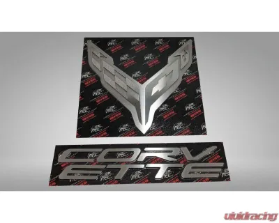 American Car Craft Stainless Hood Panel Badge Flag Logo and Corvette Font Style Chevrolet C8 Corvette 2020-2024 - ACC-883052