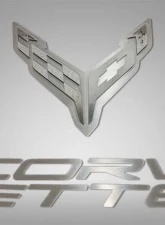 American Car Craft Stainless Hood Panel Badge Flag Logo and Corvette Font Style Chevrolet C8 Corvette 2020-2024                                     - ACC-883052 - Image 3