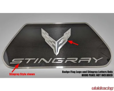 American Car Craft Stainless Hood Panel Badge Flag Logo and Corvette Font Style Chevrolet C8 Corvette 2020-2024 - ACC-883052