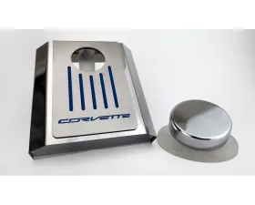 American Car Craft Master Cylinder Cover Automatic Polished Stainless - Dark Blue Solid Chevrolet Corvette C7 2014-2019