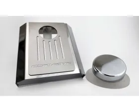 American Car Craft Master Cylinder Cover Manual Polished Stainless - White Carbon Fiber Chevrolet Corvette C7 2014-2019