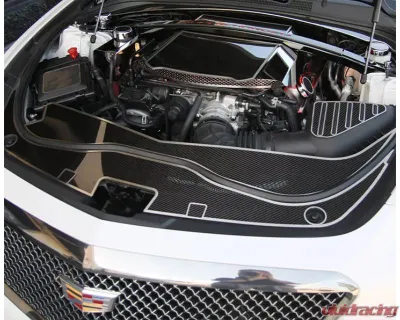 American Car Craft Carbon Fiber Front Header Plate w/ Brushed Trim Cadillac Cts-V 2016-2019 - ACC-123110