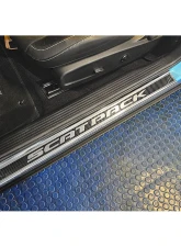 American Car Craft Carbon Fiber Door Sills w/Scat Pack Brushed Lettering w/White LED 2pc Dodge Challenger 2015-2024                                     - ACC-151083-WHTL - Image 5