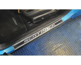 American Car Craft Carbon Fiber Door Sills w/Scat Pack Brushed Lettering w/Red LED 2pc Dodge Challenger 2015-2024