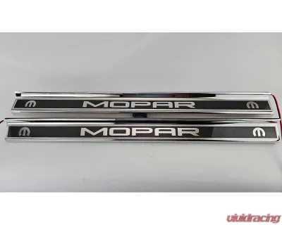 American Car Craft Carbon Fiber Door Sills w/392 HEMI Brushed Lettering w/Green LED Illumination 2pc Dodge Challenger 2015-2024 - ACC-151089-GRNL