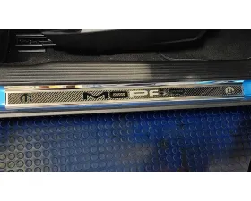 American Car Craft Carbon Fiber Door Sills w/392 HEMI Brushed Lettering w/o LED Dodge Challenger 2015-2024