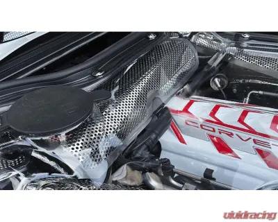 American Car Craft Stainless Steel Water Tank Cover Perforated w/Cap Chevrolet Corvette C8 HTC 2020-2024 - ACC-883205