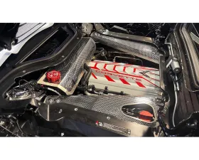 American Car Craft Stainless Steel Header Guard and Crossmember Covers Perforated Chevrolet Corvette C8 HTC 2020-2024