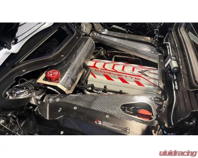 American Car Craft Stainless Steel Header Guard and Crossmember Covers Perforated Chevrolet Corvette C8 HTC 2020-2024 - ACC-883209