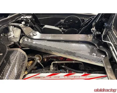 American Car Craft Stainless Steel Header Guard and Crossmember Covers Perforated Chevrolet Corvette C8 HTC 2020-2024 - ACC-883209