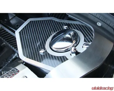 American Car Craft Carbon Fiber Shock Tower Covers w/Brushed Trim Chevrolet Corvette C8 HTC 2020-2024 - ACC-883210
