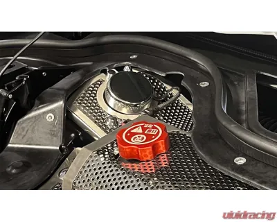 American Car Craft Perforated Stainless Steel Shock Tower Covers w/Brushed Trim Chevrolet Corvette C8 HTC 2020-2024 - ACC-883211