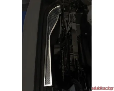 American Car Craft Carbon Fiber Hinge Dress-Up Plates w/Brushed Trim Chevrolet Corvette C8 HTC 2020-2024 - ACC-883214