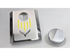 American Car Craft Master Cylinder Cover Automatic Polished Stainless Solid Yellow Chevrolet Corvette C7 2014-2019