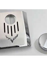 American Car Craft Master Cylinder Cover Manual Polished Stainless - Black Solid Chevrolet Corvette C7 2014-2019                                     - ACC-053124-SBLK - Image 2