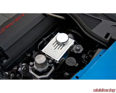American Car Craft Master Cylinder Cover Manual Polished Stainless - Black Solid Chevrolet Corvette C7 2014-2019 - ACC-053124-SBLK