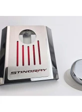 American Car Craft Master Cylinder Cover Automatic Polished Stainless - Bright Red Solid Chevrolet Corvette C7 2014-2019                                     - ACC-053125-BSRD - Image 3