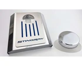 American Car Craft Master Cylinder Cover Automatic Polished Stainless - Dark Blue Solid Chevrolet Corvette C7 2014-2019