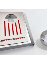 American Car Craft Master Cylinder Cover Automatic Polished Stainless - Red Carbon Fiber Chevrolet Corvette C7 2014-2019                                     - ACC-053125-RD - Image 2