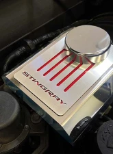 American Car Craft Master Cylinder Cover Automatic Polished Stainless - Bright Red Solid Chevrolet Corvette C7 2014-2019                                     - ACC-053125-BSRD - Image 2