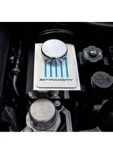 American Car Craft Master Cylinder Cover Manual Polished Stainless Blue Carbon Fiber Chevrolet Corvettes C7 2014-2019                                     - ACC-053126-BLU - Image 2