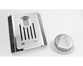 American Car Craft Master Cylinder Cover Automatic Polished Stainless - Black Solid Chevrolet Corvettes C7 Z06 2014-2019