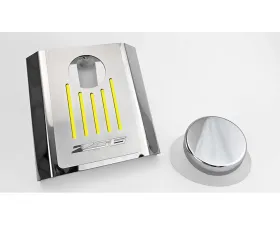 American Car Craft Master Cylinder Cover Automatic Polished Stainless - Yellow Solid Chevrolet Corvettes C7 Z06 2014-2019