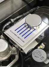 American Car Craft Master Cylinder Cover Automatic Polished Stainless - Blue Carbon Fiber Chevrolet Corvette C7 2014-2019                                     - ACC-053135-BLU - Image 3