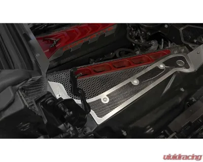 American Car Craft Engine Frame Rail Covers with Brushed Trim Carbon Fiber Chevrolet Corvette C8 2020-2024 - ACC-883206